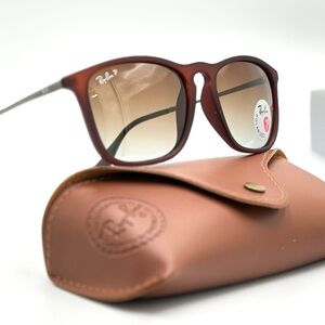 Ray-Ban Chris Polarized Lens RB4187 Gradient Brown Sunglasses with Case 54mm